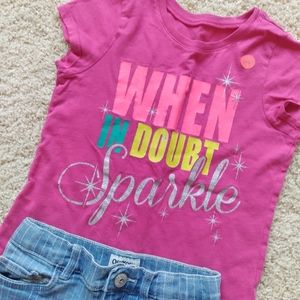 Children's Place Girls Pink Glitter Sparkle Top